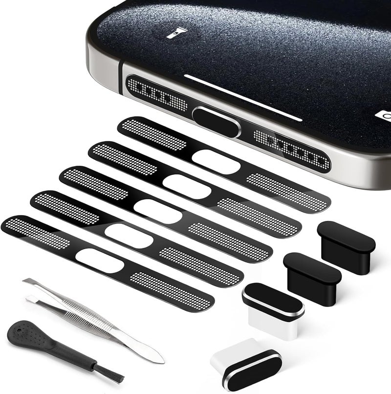 غطاء غبار USB C، غطاء منفذ USB C، غطاء منفذ الشحن من نوع C مع غطاء غبار السماعة، ملحقات الهاتف لـ iPhone 17 Pro Max